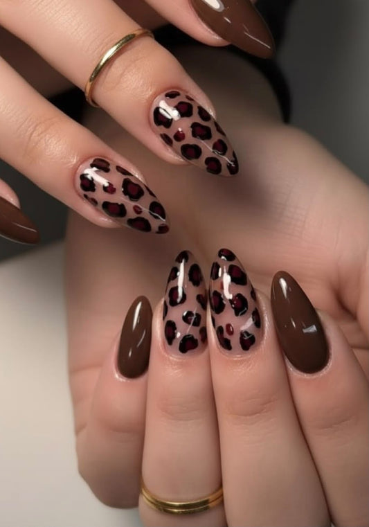 Leopard Print Nail Art Press On Nails